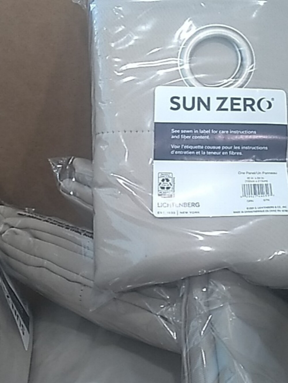 Sun Zero Light Gray Grommet Curtain Panel